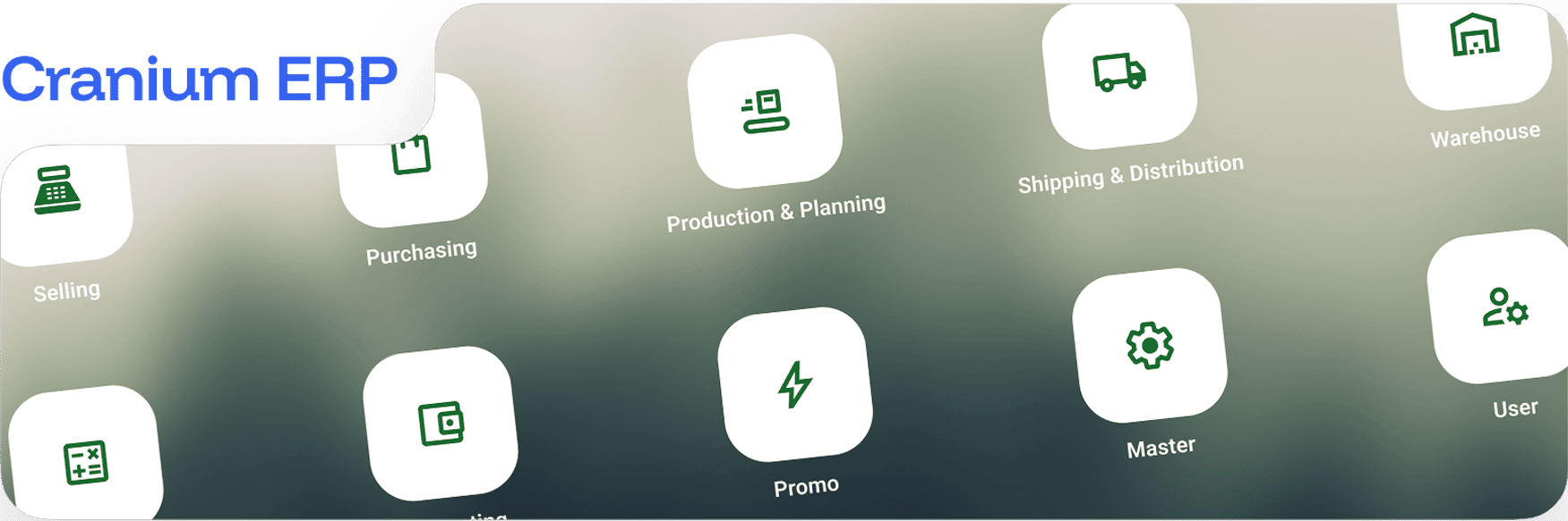 Cranium ERP dashboard view showing real-time inventory and financial reports
