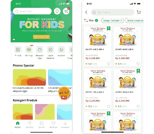 Tigaraksa E-commerce Mobile App interface for retail and product distribution.